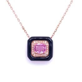 Sapphire Diamond & Agate Necklace - Kelly Wade Jewelers