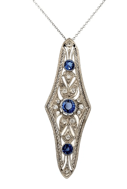 Sapphire & Diamond Pendant Necklace - Kelly Wade Jewelers