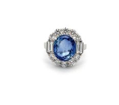 Sapphire Ring with Diamond Halo - Kelly Wade Jewelers Store