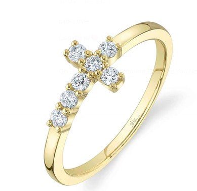 Sideways Diamond Cross Ring - Kelly Wade Jewelers