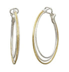 Silver and Gold 3 Open Hoop Earrings - Kelly Wade Jewelers