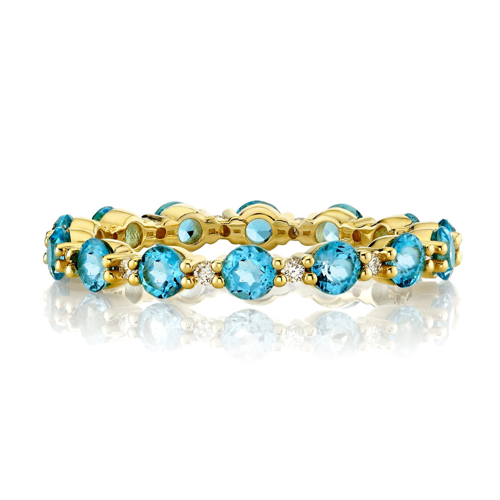 Sloane Street 18KY Swiss Blue and Diamond Eternity Ring - Kelly Wade Jewelers Store