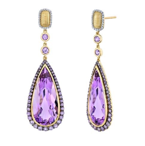 Sloane Street amethyst and diamond earrings - Kelly Wade Jewelers Store