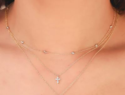 Small Diamond Cross Necklace - Kelly Wade Jewelers Store