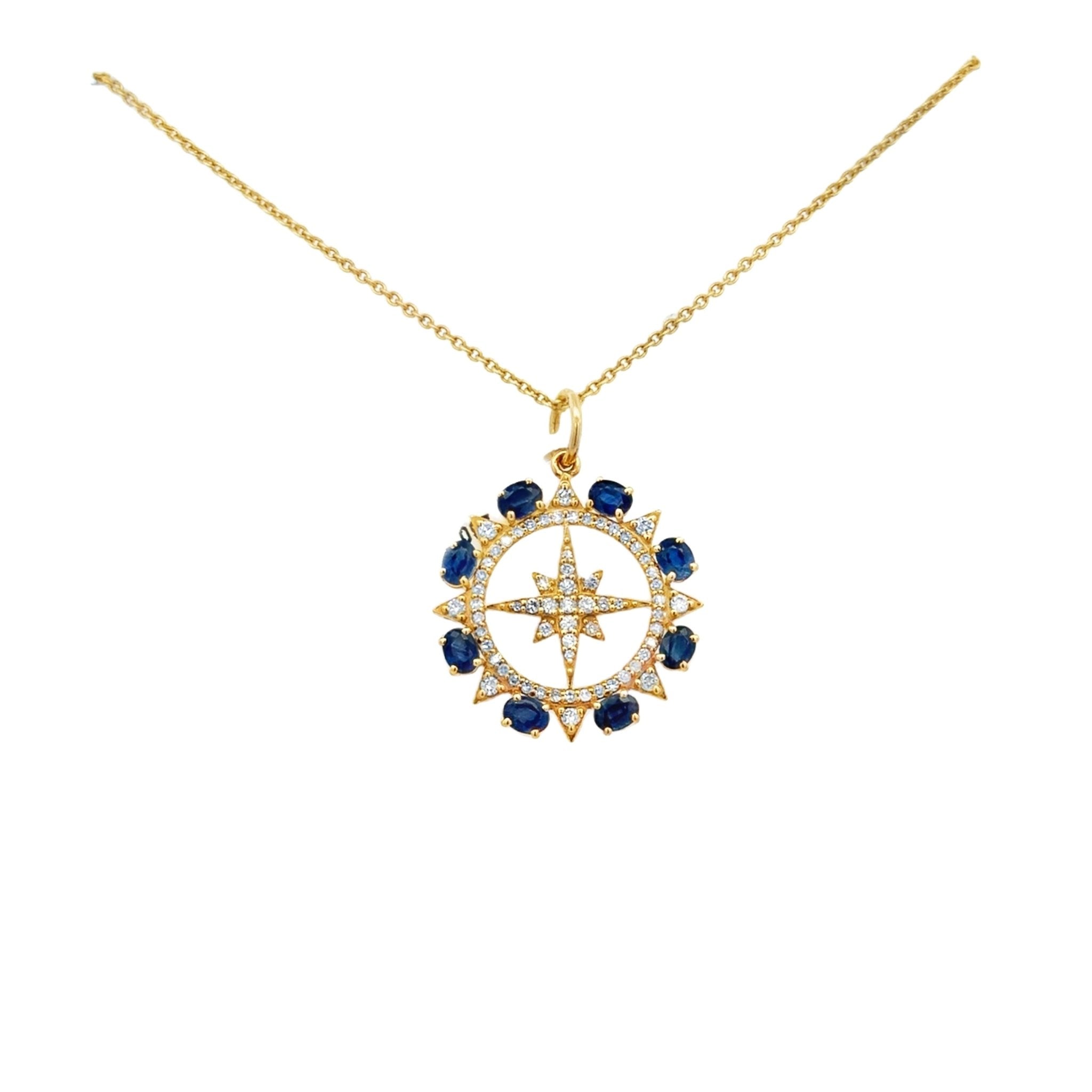 Starburst Diamond & Sapphire Charm - Kelly Wade Jewelers