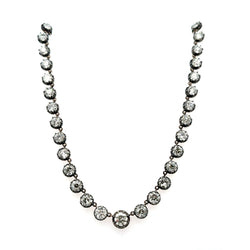 Sterling silver old mine cut diamond necklace - Kelly Wade Jewelers Store