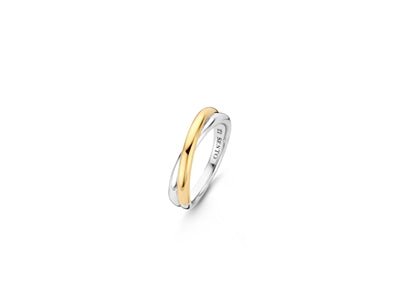 Sterling Silver Platinum Crossover Ring - Kelly Wade Jewelers Store