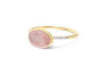 Strawberry Quartz Diamond Ring - Kelly Wade Jewelers
