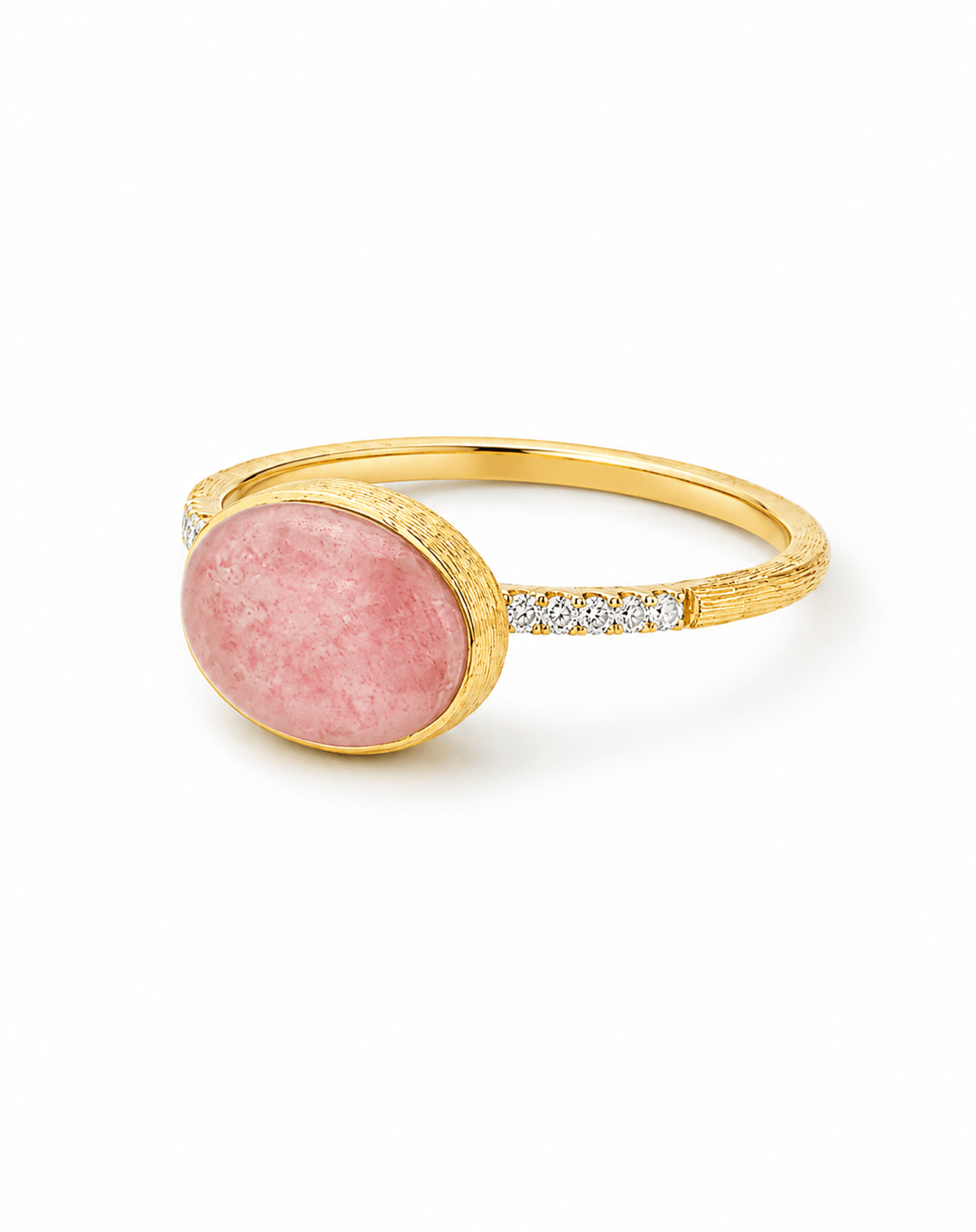 Strawberry Quartz Diamond Ring - Kelly Wade Jewelers