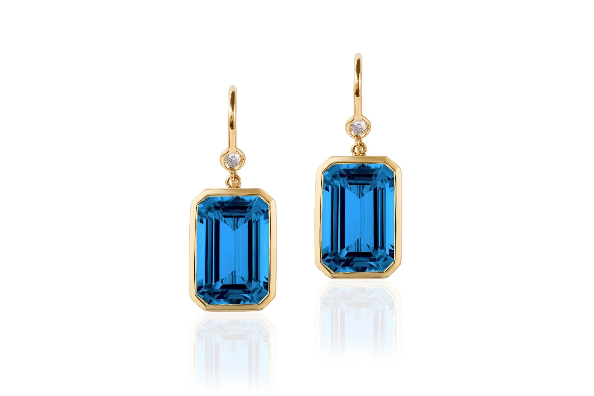 Topaz Diamond French Wire Earrings - Kelly Wade Jewelers Store