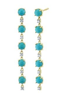 Turquoise & Diamond Drop Earrings - Kelly Wade Jewelers