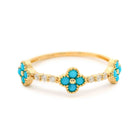 Turquoise Diamond Flower Ring - Kelly Wade Jewelers Store