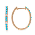 Turquoise Diamond Hoops - Kelly Wade Jewelers