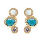 Turquoise Opal Diamond Earrings - Kelly Wade Jewelers Store