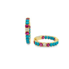 Turquoise & Ruby Inside Out Hoop Earrings - Kelly Wade Jewelers