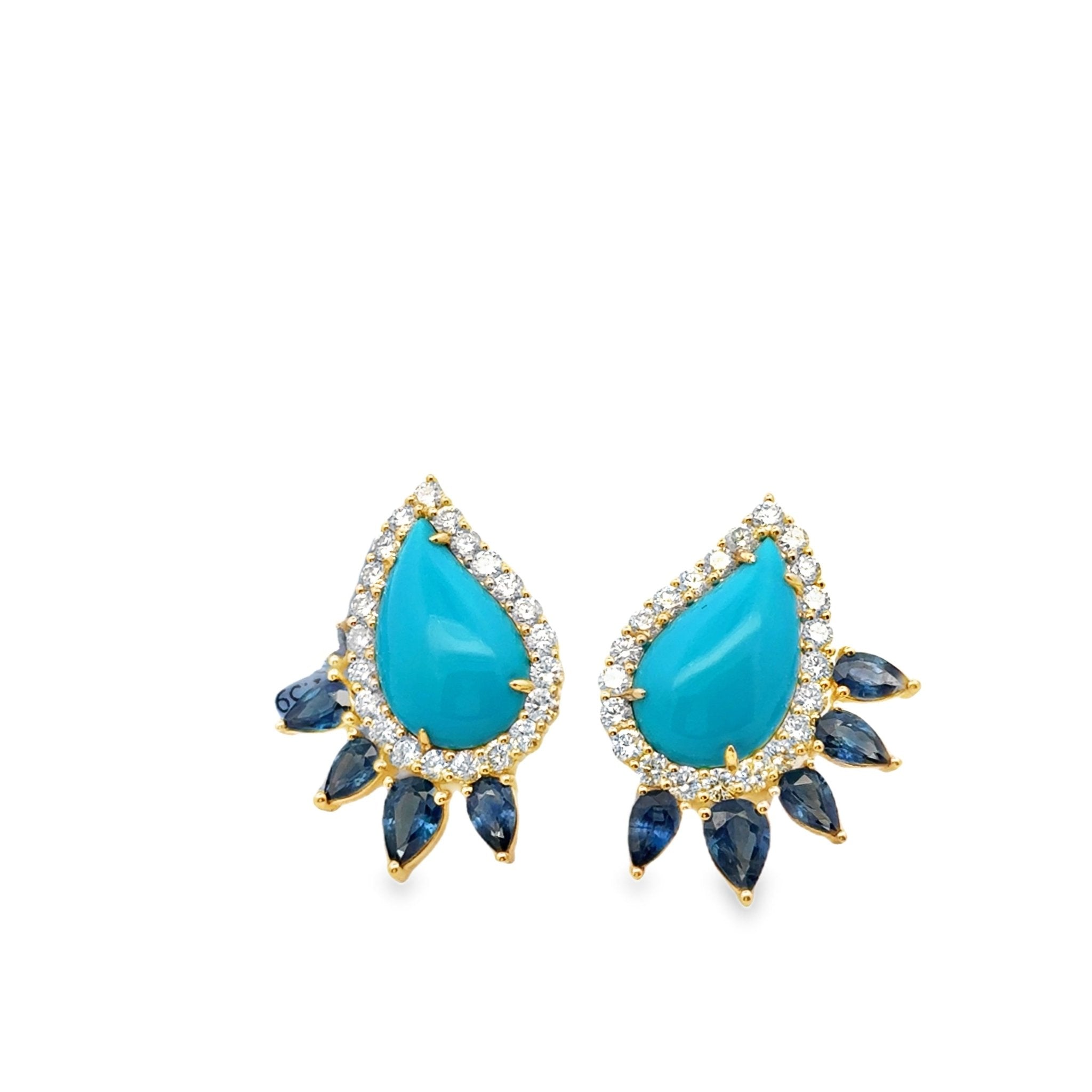 Turquoise Tear Drop Earrings - Kelly Wade Jewelers