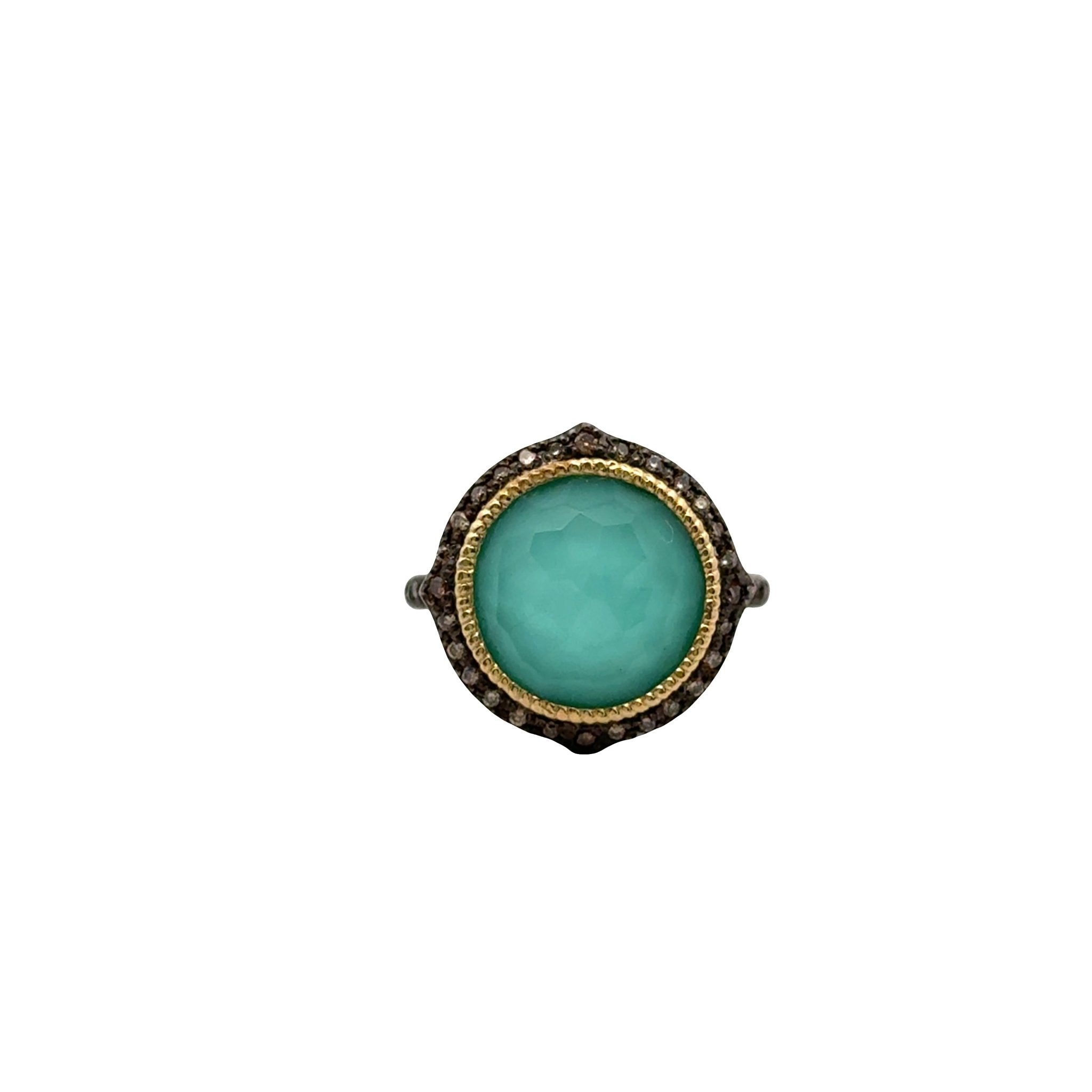 Turquoise & White Quartz Doublet Ring - Kelly Wade Jewelers