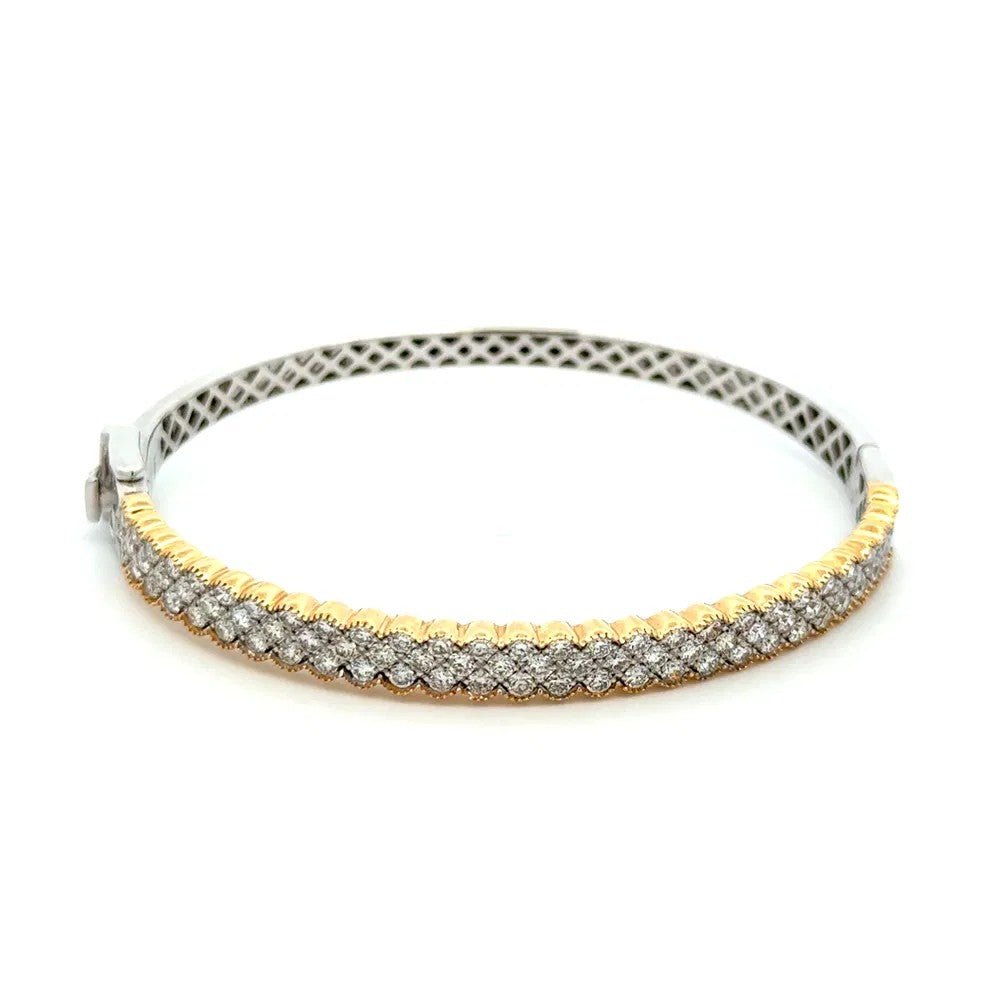 Two Tone Diamond Bangle Bracelet - Kelly Wade Jewelers