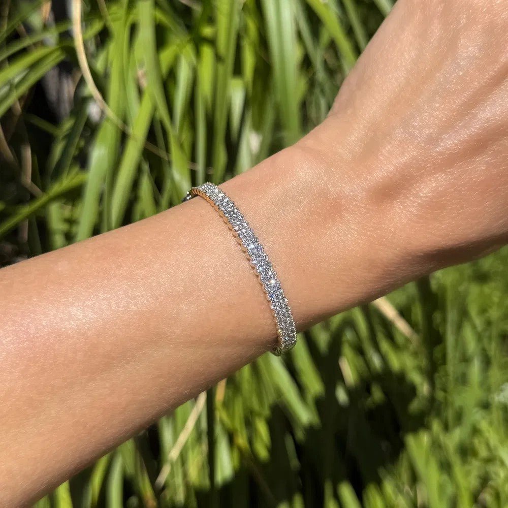 Two Tone Diamond Bangle Bracelet - Kelly Wade Jewelers