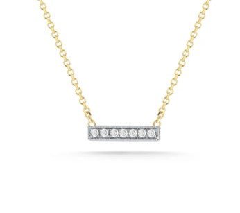 Two Tone Diamond Bar Necklace - Kelly Wade Jewelers
