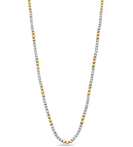 Two Tone Diamond Station Necklace - Kelly Wade Jewelers