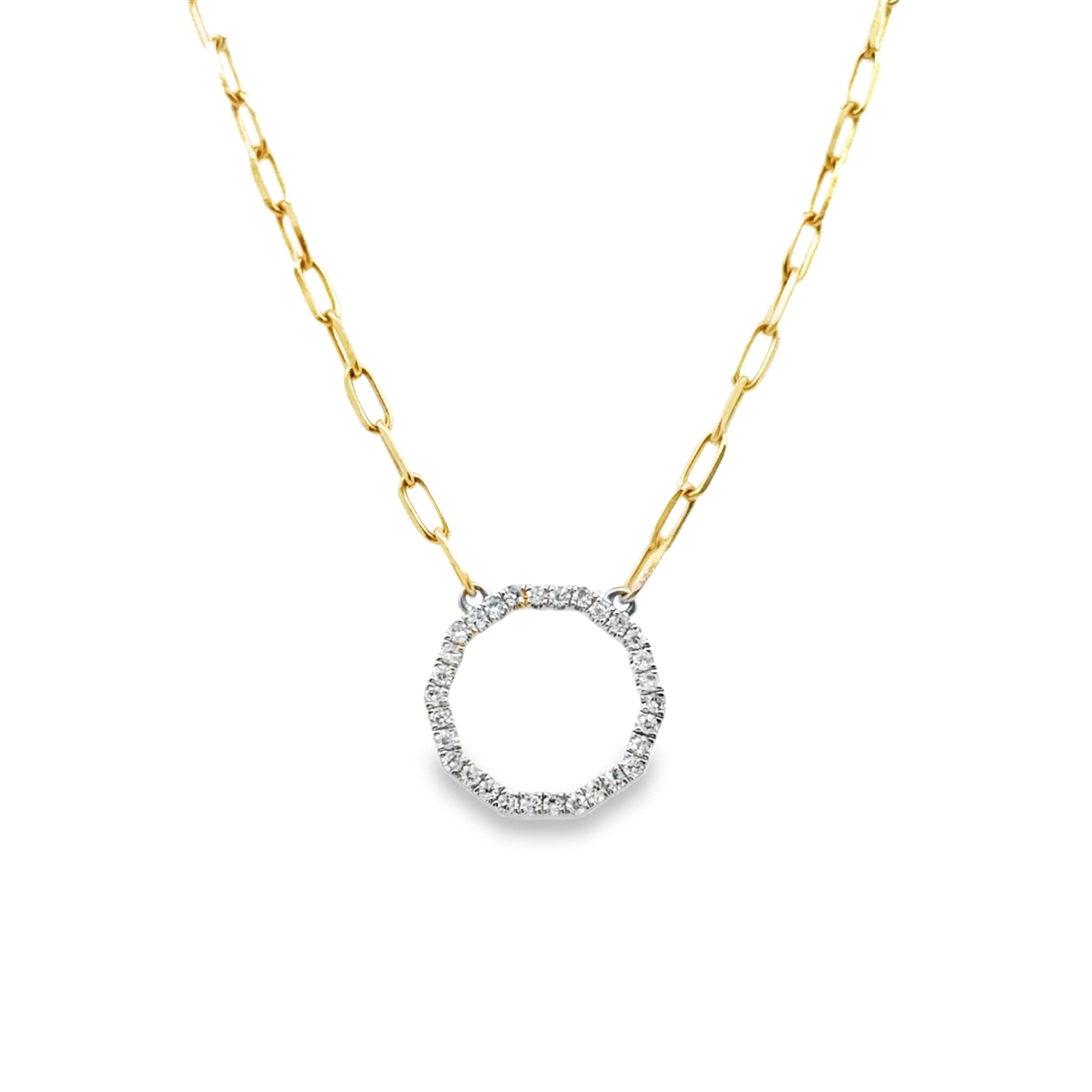 Two Tone Open Diamond Pendant - Kelly Wade Jewelers