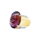 Two Tone Oval Amethyst Ring - Kelly Wade Jewelers
