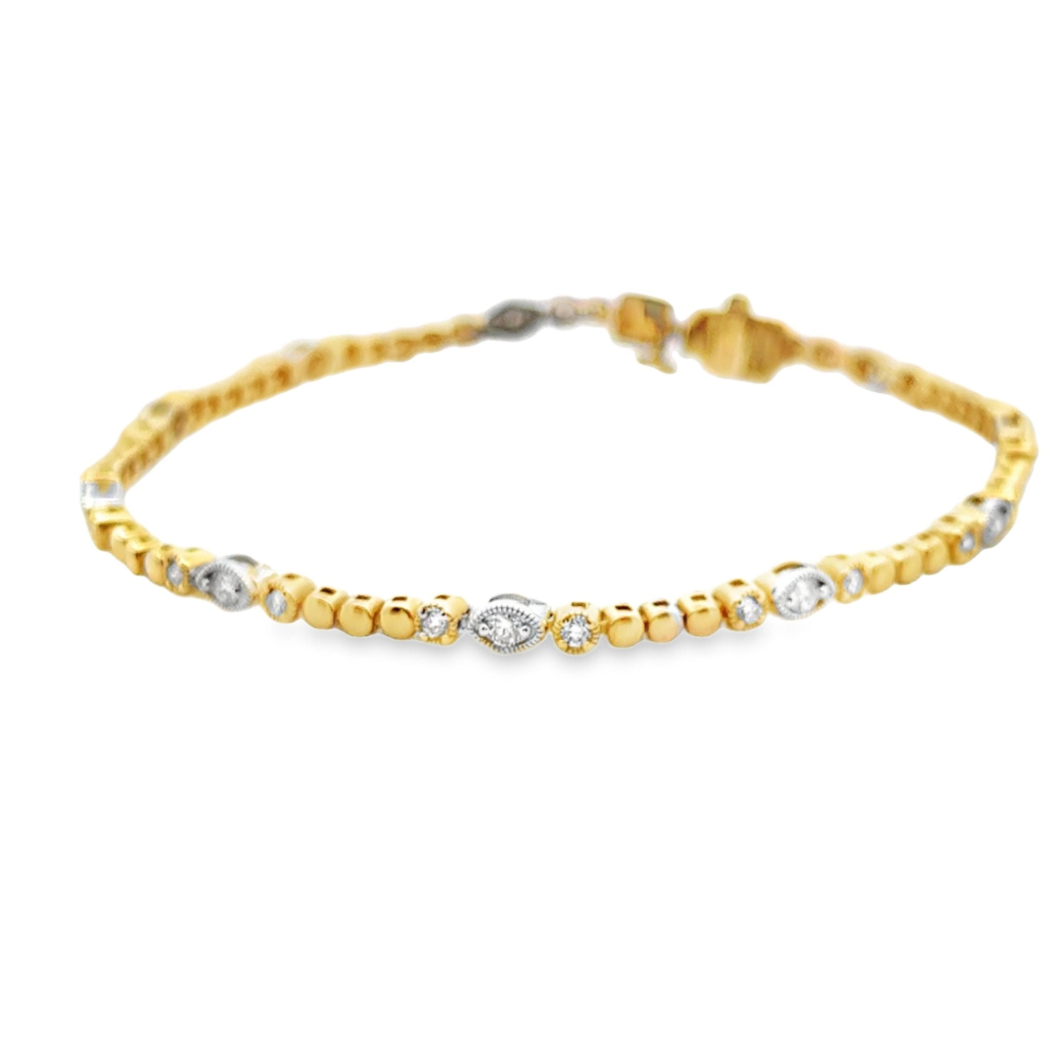 Two Toned Evil Eye Bracelet - Kelly Wade Jewelers