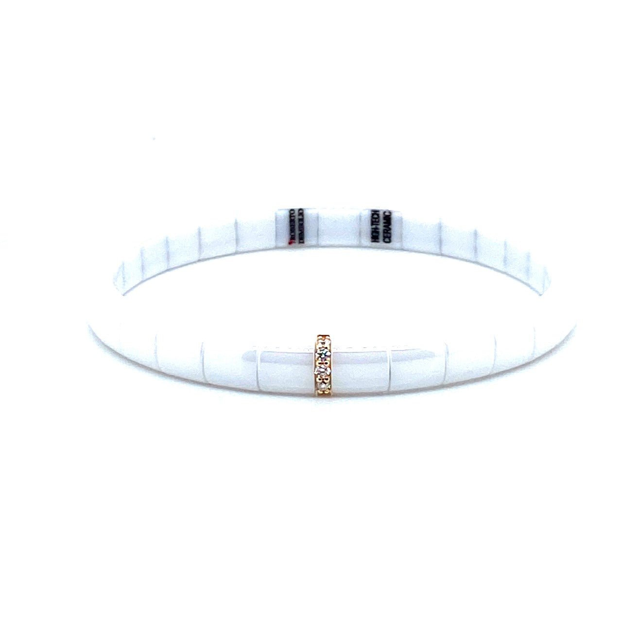 White Ceramic and Pave Diamond Bracelet - Kelly Wade Jewelers