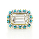 White Topaz & Turquoise Ring - Kelly Wade Jewelers