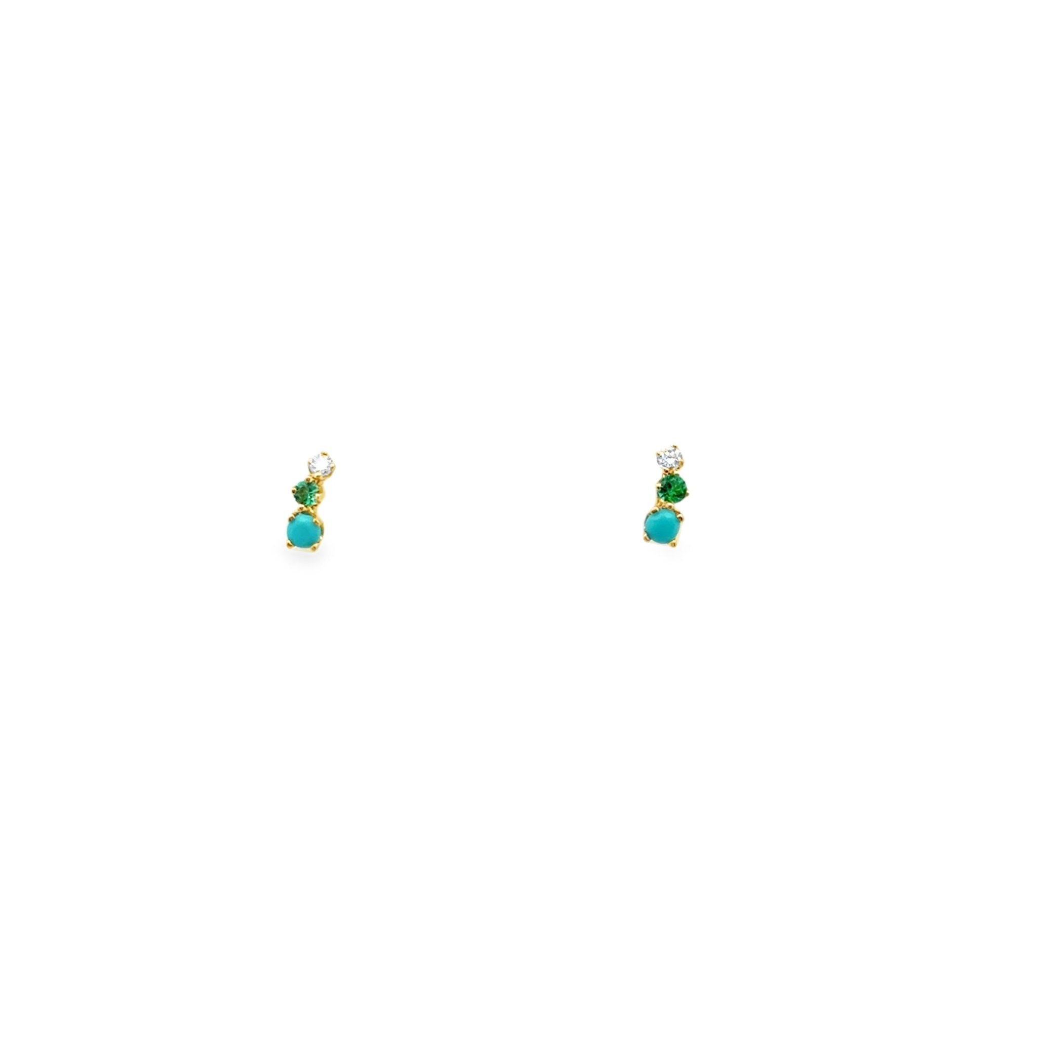 Zoe Chicco Multistone Curved Earrings - Kelly Wade Jewelers