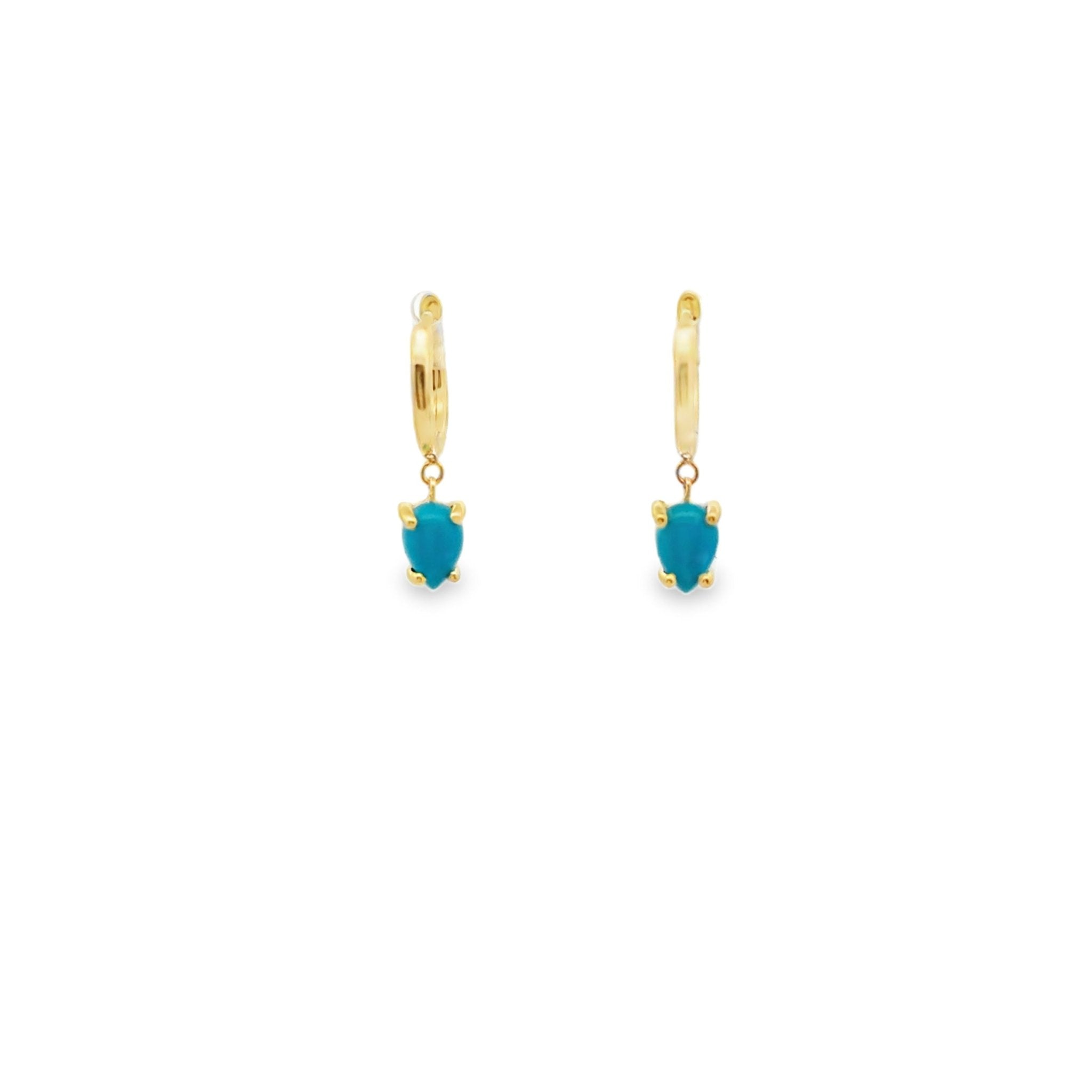 Zoe Chicco Turquoise Charm Earrings - Kelly Wade Jewelers