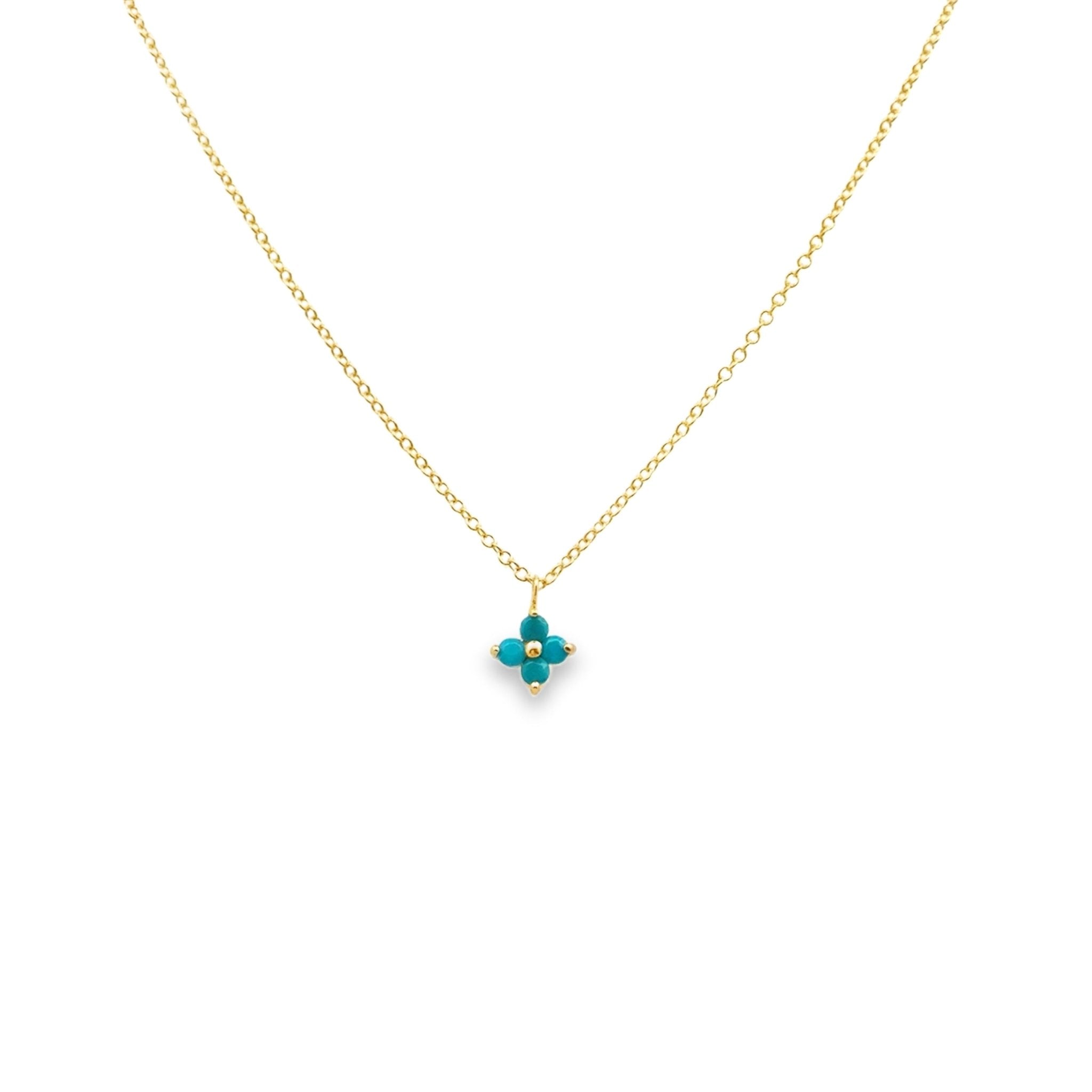 Zoe Chicco Turquoise Flower Necklace - Kelly Wade Jewelers