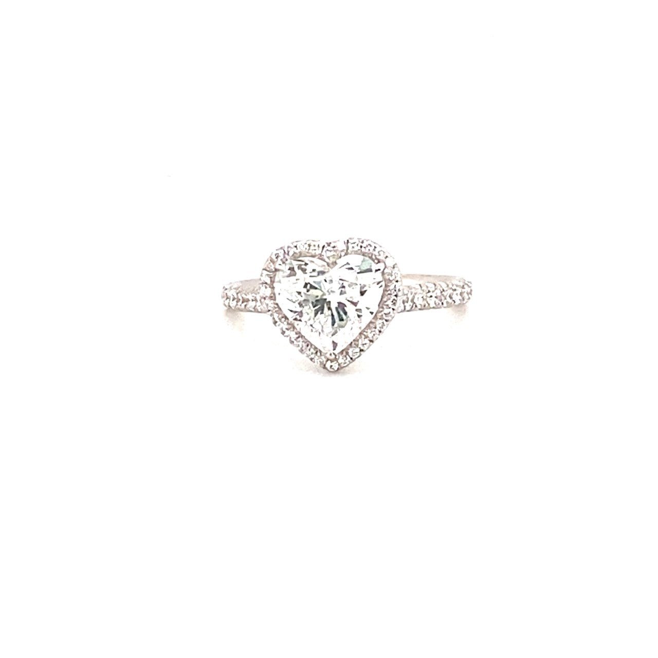 18k white gold heart shaped di - Kelly Wade Jewelers Store