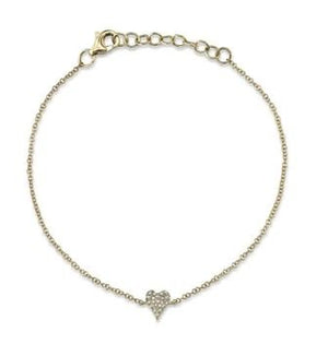 
                
                    Load image into Gallery viewer, Pave Diamond Heart Chain Bracelet - Kelly Wade Jewelers Store
                
            