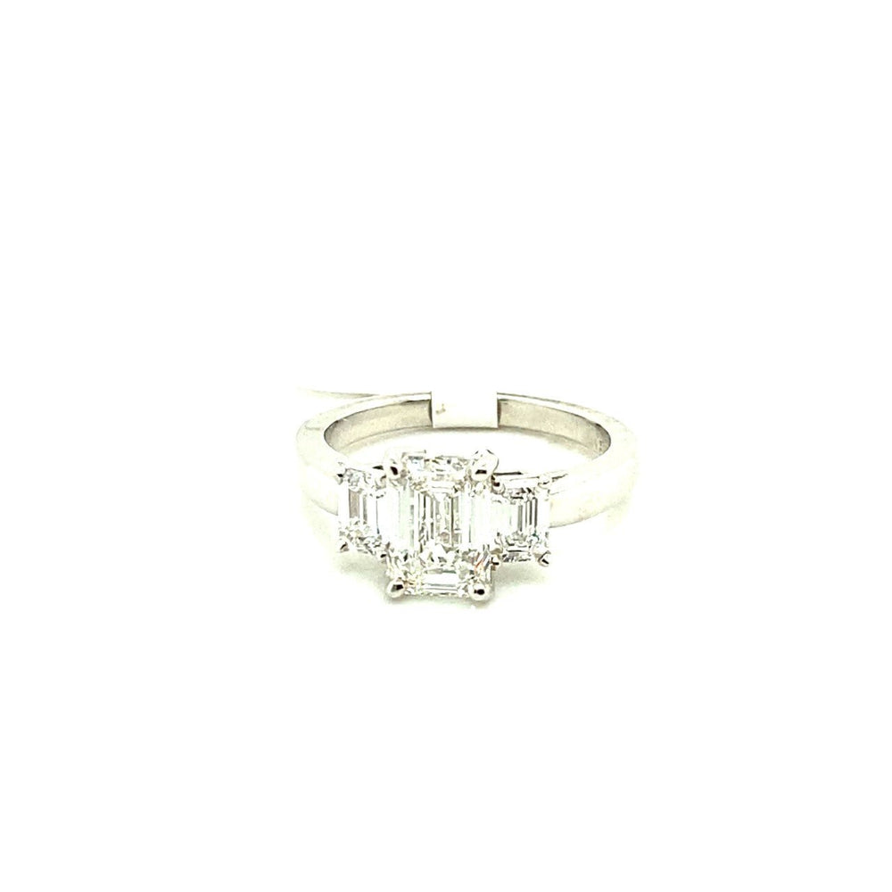
                
                    Load image into Gallery viewer, Platinum emerald cut center di - Kelly Wade Jewelers Store
                
            