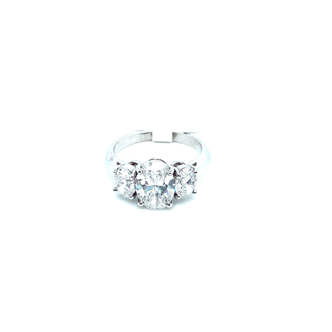 Platinum oval center diamond c - Kelly Wade Jewelers Store