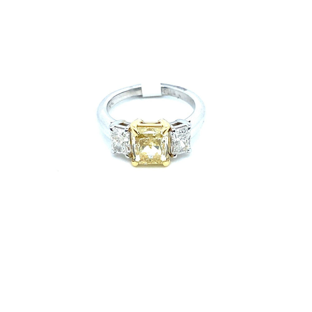 Platinum/18ky emerald cut cent - Kelly Wade Jewelers Store