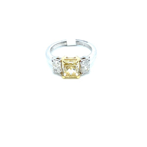 Platinum/18ky emerald cut cent - Kelly Wade Jewelers Store